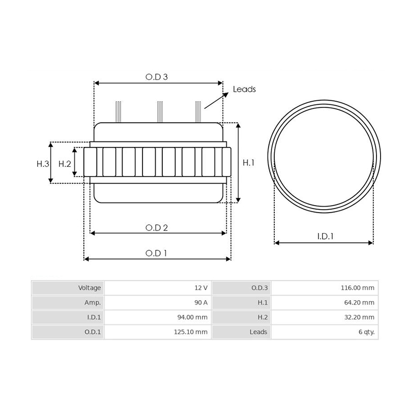 Automatische Lichtmaschinen-Stator-Stator-Feldwicklung 1125045234