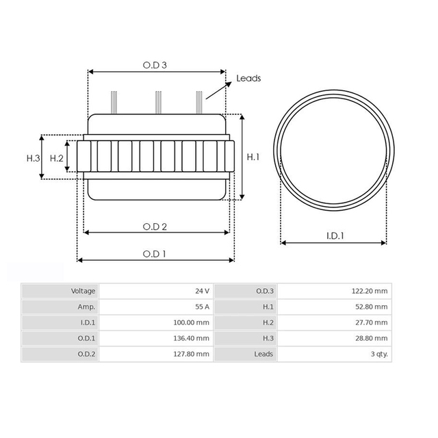 Autogenerator-Stator für Komponente 101518 102589